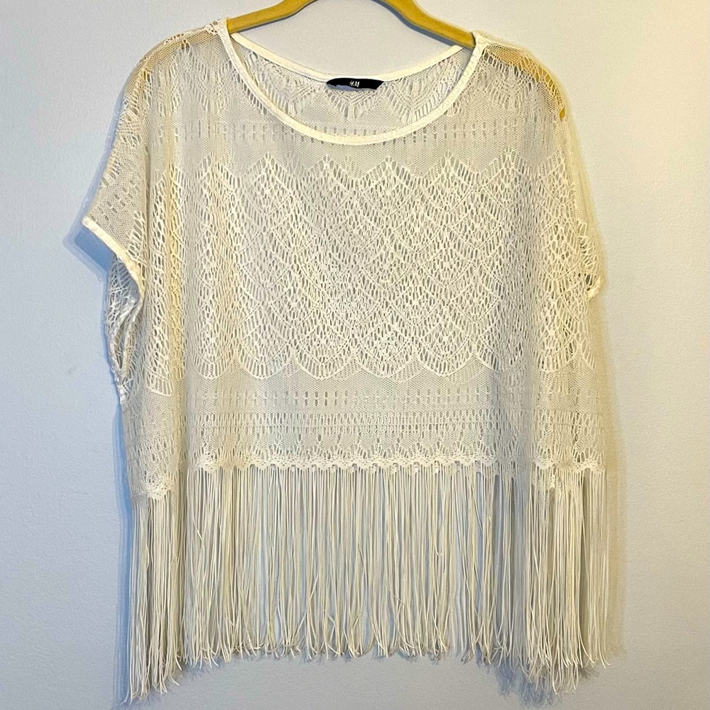 H & M Crochet Top w/fringe